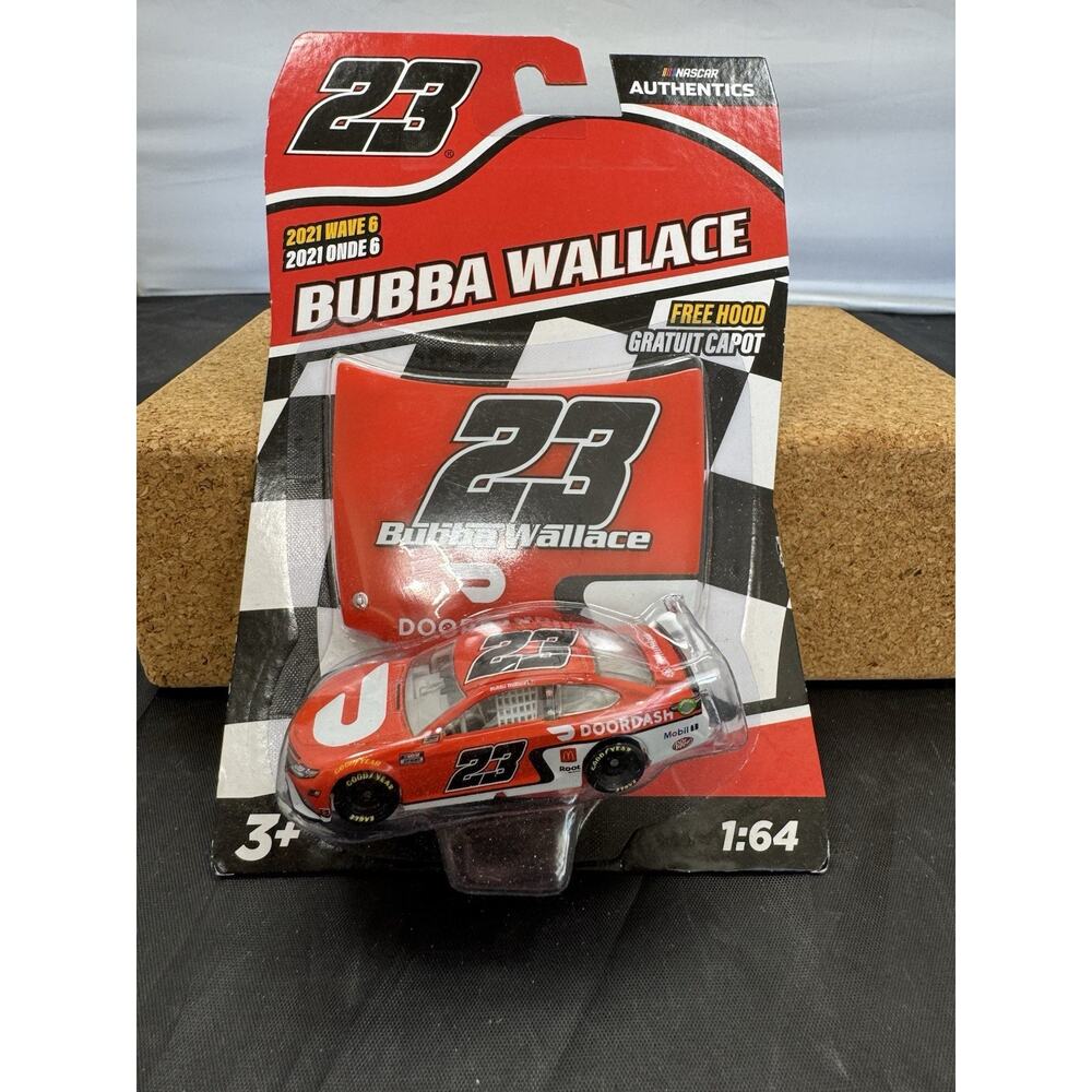 Bubba Wallace 2021 #23 DoorDash NASCAR Authentics Wave 6 1:64 Diecast w/ Hood